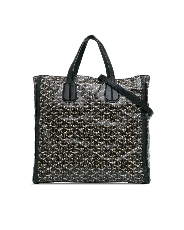 Tote bags with athletic-inspired designs for a sporty and casual look-Voltaire Coated Canvas Tote with Leather Handles and Detachable Strap