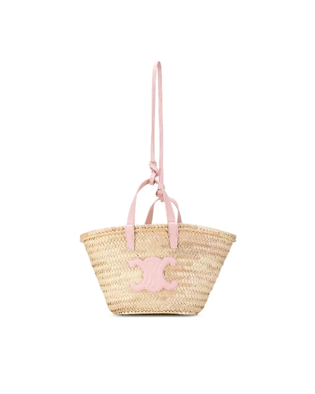 Best tote bags with leather and fabric mix for an elegant, versatile style-Woven Raffia Panier Satchel with Leather Handles and Shoulder Strap