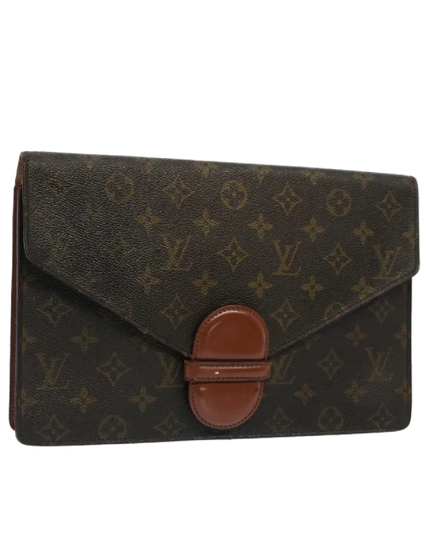 Best tote bags with sturdy, reinforced handles for heavy-duty use-Monogram Canvas Clutch Bag