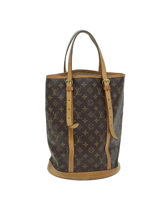 Trendy tote bags with bold prints for a fashion-forward statement piece-Monogram Bucket Shoulder Bag with Adjustable Strap - Pre-Owned