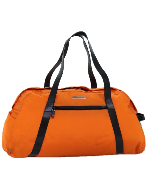 Best tote bags with multiple pockets for easy access to essentials-Canvas Boston Bag with Orange Hue and Multiple Compartments