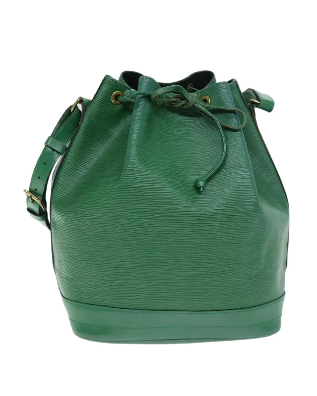 Best tote bags with monogrammed initials for a personalized and unique style-Green Epi Leather Shoulder Bag with Adjustable Strap and No Box/Dust Bag (Rank C)