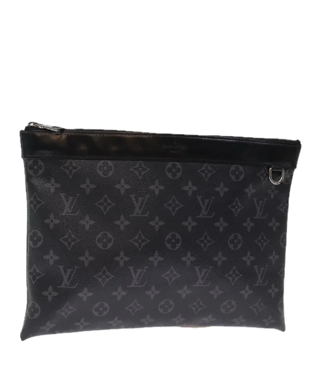 Best tote bags with reinforced bottoms for added structure and durability-Monogram Eclipse Clutch Bag with Accessories and Serial No