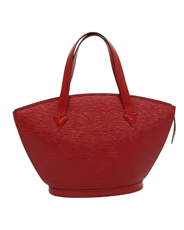 Tote bags with a vintage design for a nostalgic and timeless appeal-Red Epi Leather Shoulder Bag with 27cm Drop