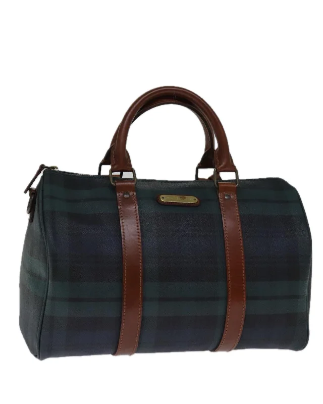 Tote bags with marble print for a chic and stylish modern design-Polo Ralph Lauren Small Travel Bag Green Plaid Weekender