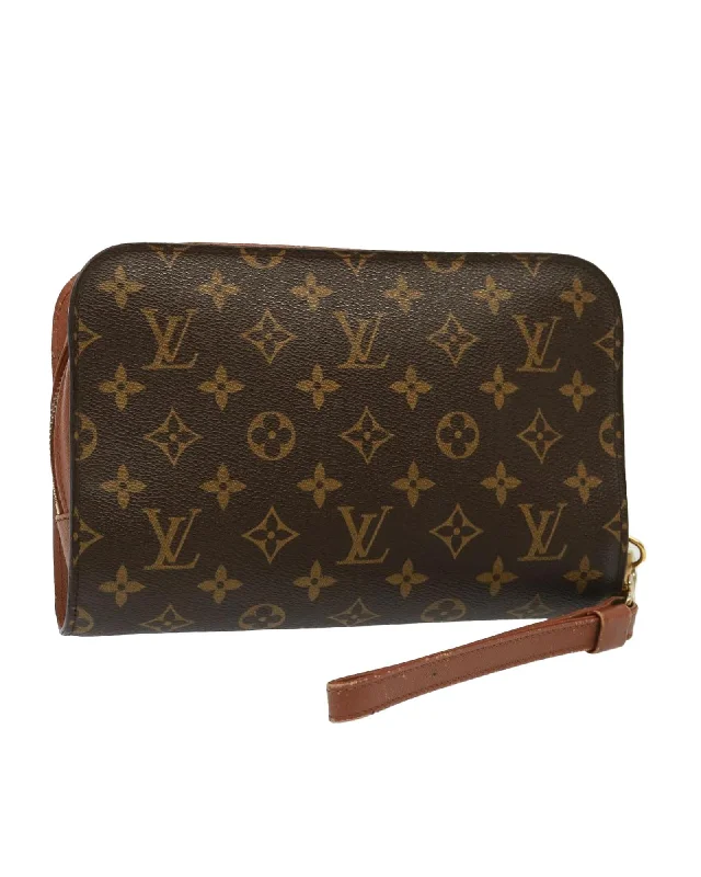 Tote bags with a vintage design for a nostalgic and timeless appeal-Monogram Canvas Orsay Clutch Bag with Multiple Pockets