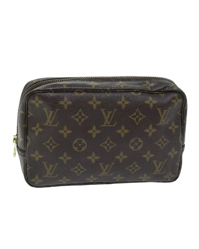 Tote bags with transparent PVC material for a modern and edgy style-Monogram Canvas Clutch Bag with Accessory - Authentic LV