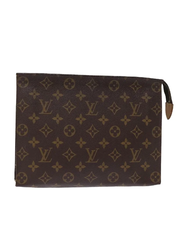 Best tote bags with a vintage-inspired plaid pattern for a classic look-Monogram Canvas Poche Toilette Pouch