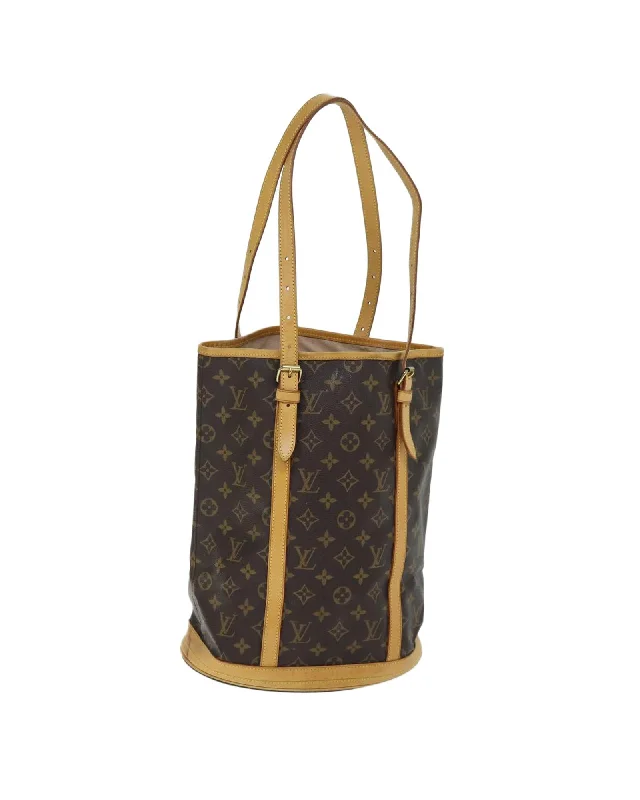 Tote bags with structured designs for a polished, professional look-Vintage Monogram Shoulder Bag with Adjustable Strap