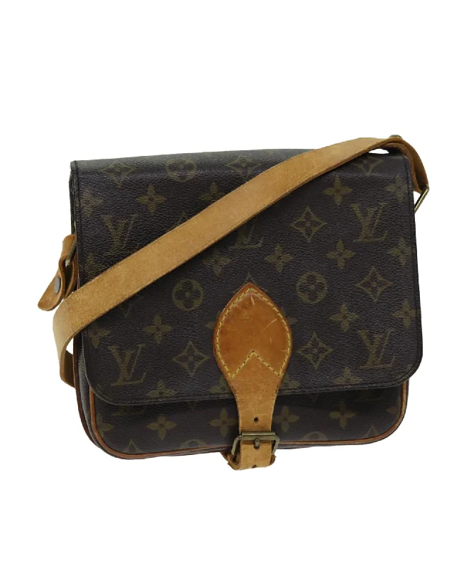 Tote bags with animal prints for a wild and fashionable appearance-Monogram Canvas Shoulder Bag with Adjustable Strap