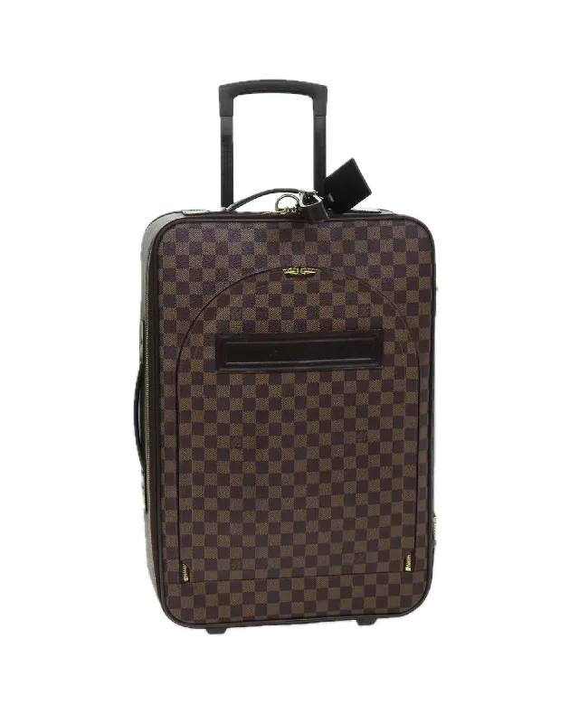 Tote bags with a drawstring closure for a casual, relaxed design-Damier Ebene Suitcase with Name Tag and Accessories