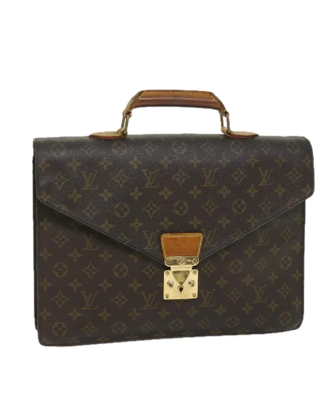 Best tote bags with fun, quirky shapes for a bold and creative look-Monogram Canvas Briefcase with Accessories - Rank C