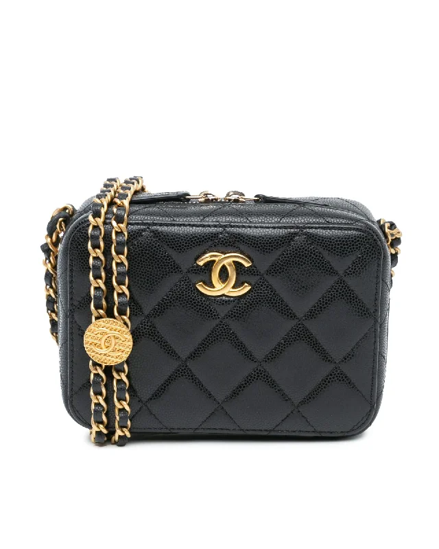 Best tote bags with a top handle and shoulder strap for versatile wear-Chanel 19 Black Caviar Leather Crossbody Bag