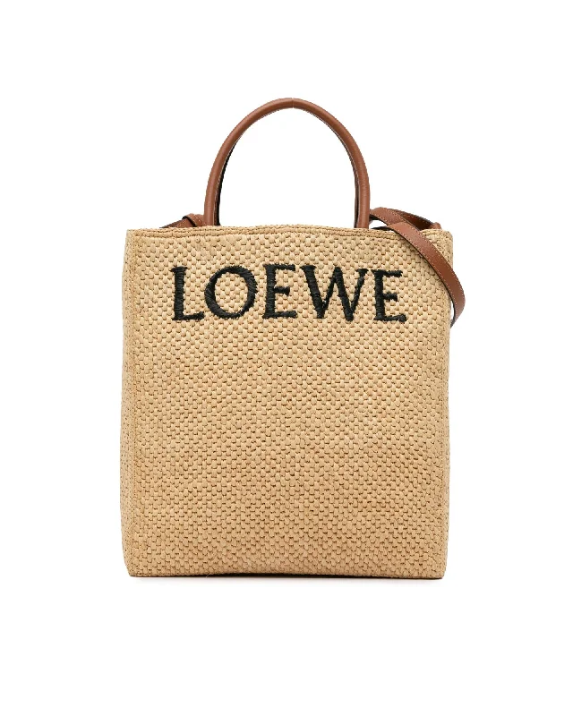 Best tote bags with spacious pockets for easy access to your essentials-LOEWE Anagram Raffia Tote Bag Natural