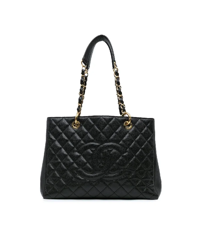 Tote bags with oversized designs for a statement-making and spacious accessory-Quilted Leather Grand Shopping Tote with Chain Straps