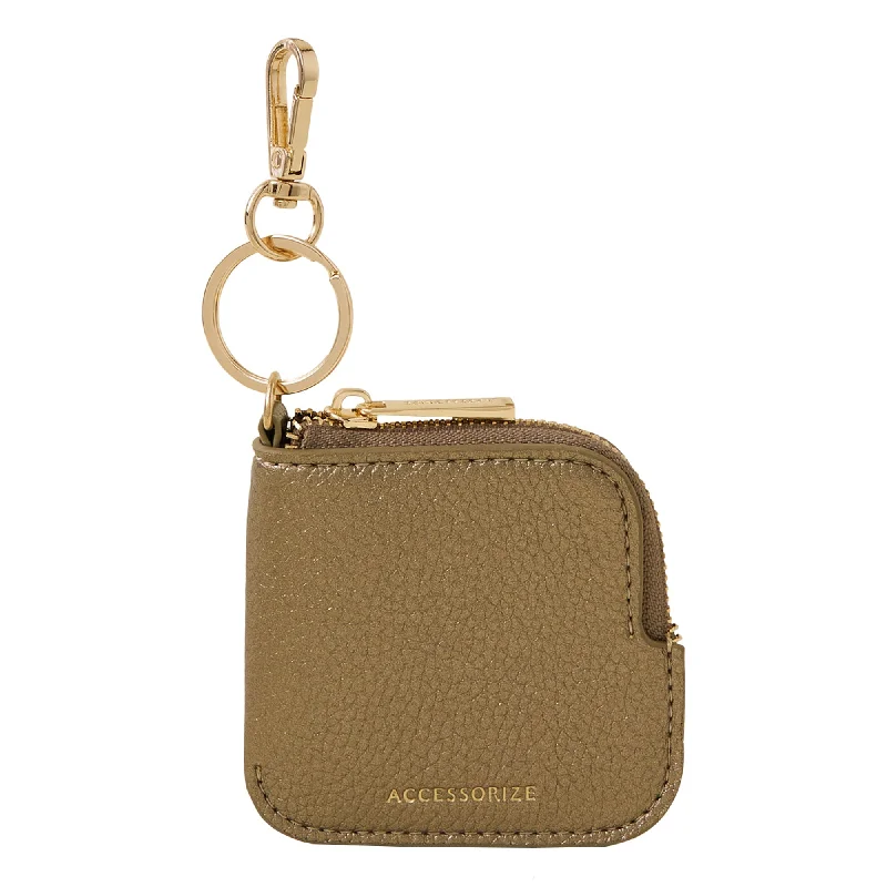 Handle bags with reinforced stitching for durability -Accessorize London Women's Brown Keyring Coin Purse