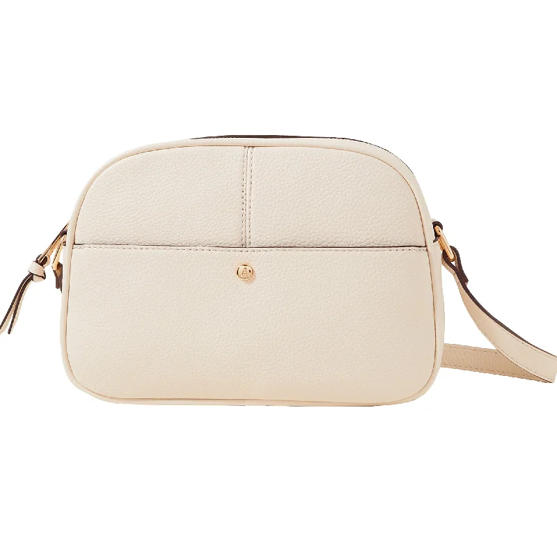 Handle bags with waterproof lining for protection -Accessorize London Women's Cream Abby Camera Bag