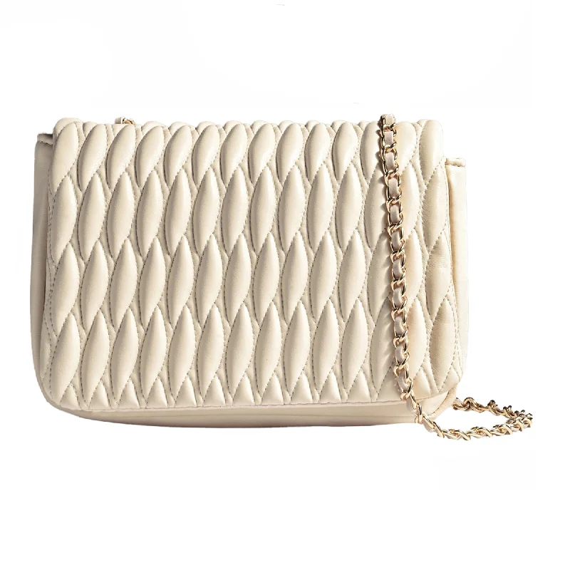 Handle bags with holiday themes for festivities -Accessorize London Women's Cream Quilted Sling Bag