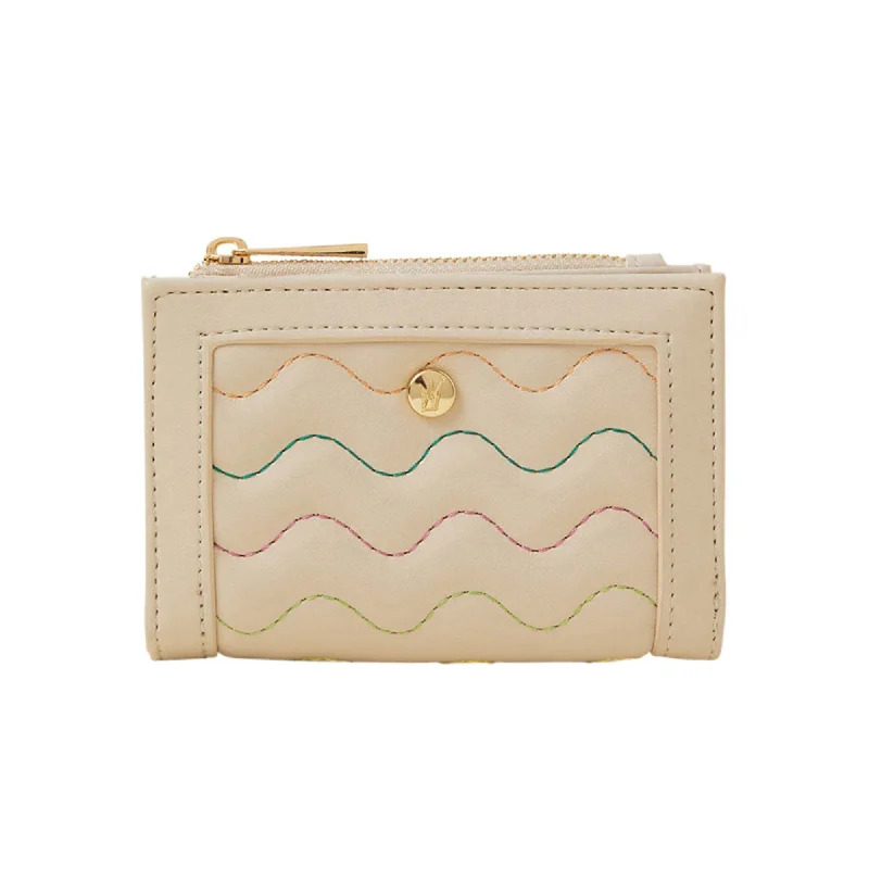 Handle bags with quilted leather for luxury -Accessorize London Women's Cream Quilted Wiggle Purse