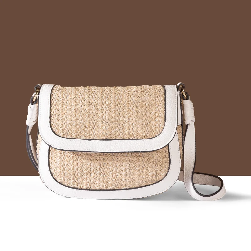 Handle bags with sleek silhouettes for fashion -Accessorize London Women's Cream Woven Sling Bag