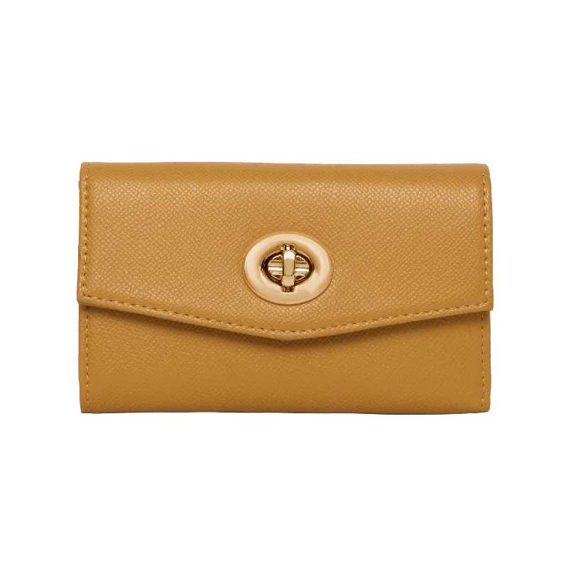 Handle bags with sturdy bases for stability -Accessorize London Women's Faux Leather Ochre Amy Wallet