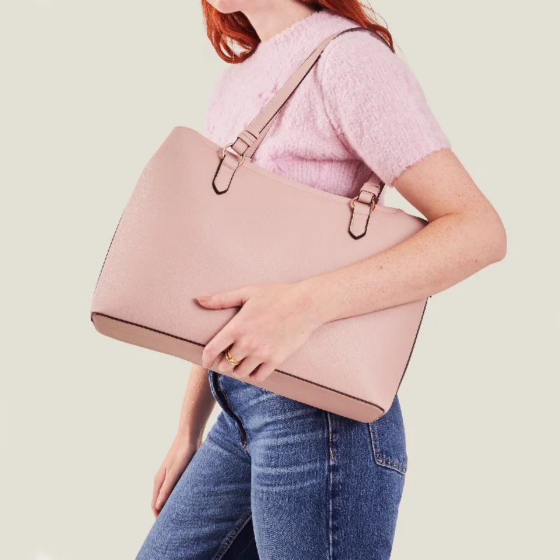 Handle bags with neutral tones for versatility -Accessorize London Women's Pink Tan Work Bag