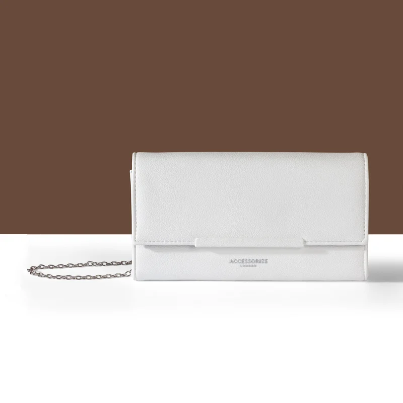 Handle bags with compact designs for portability -Accessorize London Women's White Clean Bar Clutch Bag