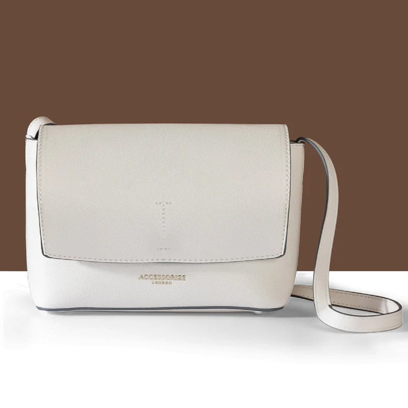 Quilted handle bags with stylish textured finish -Accessorize London Women's White Leo Sling Bag