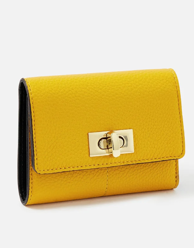 Large handle bags with spacious interior compartments -Accessorize London women's Yellow Sandra Purse Wallet