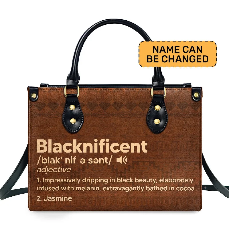 Handle bags with geometric patterns for modernity -Blacknificient  - Personalized Leather Hand Bag STB108