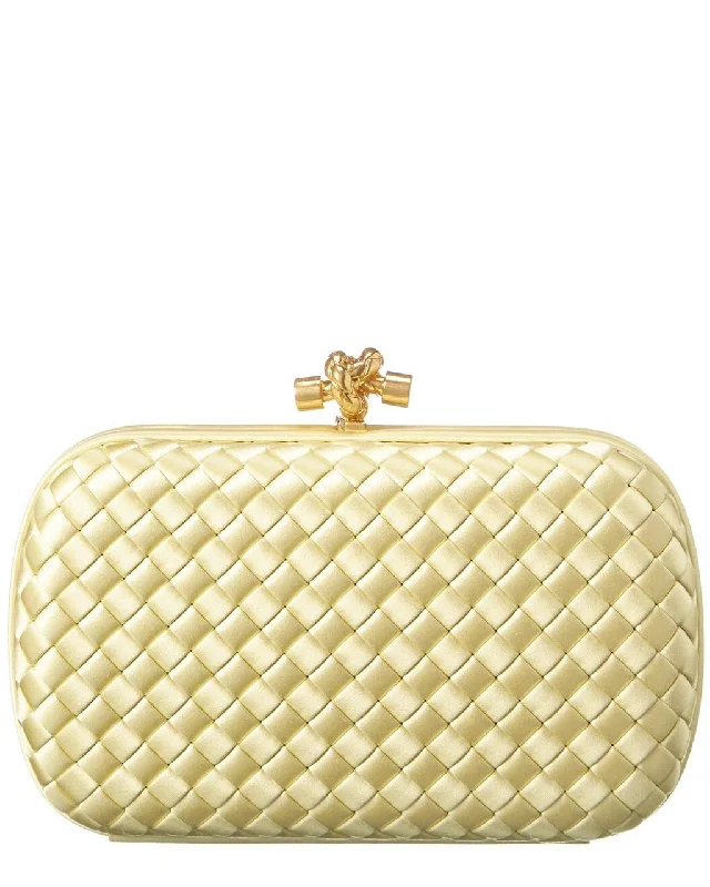 Handle bags with side pockets for organization -Bottega Veneta Chain Knot Clutch