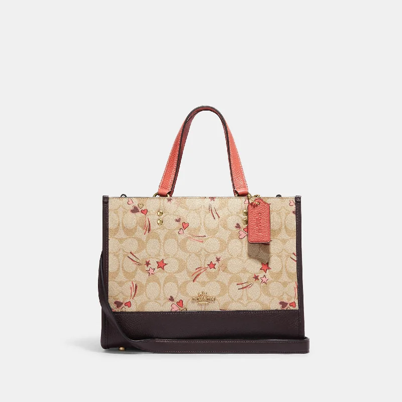 Cotton handle bags for lightweight casual wear -Coach Outlet Dempsey Carryall In Signature Canvas With Heart And Star Print