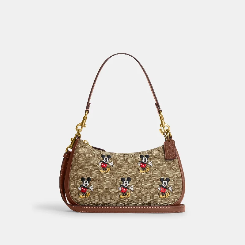 Handle bags with durable hemp for sustainability -Coach Outlet Disney X Coach Teri Shoulder Bag In Signature Jacquard With Mickey Mouse Print