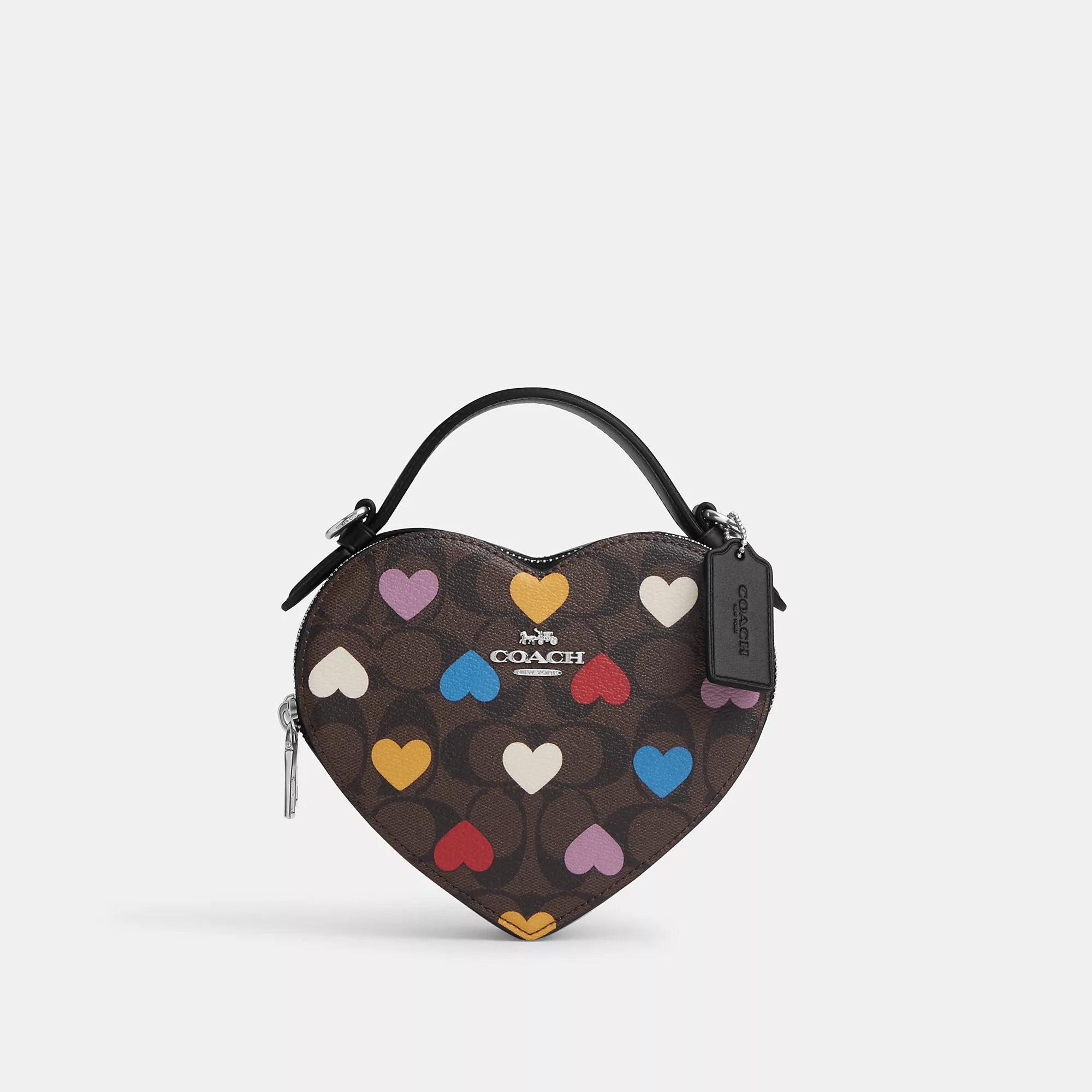 Handle bags with sleek silhouettes for fashion -Coach Outlet Heart Crossbody In Signature Canvas With Heart Print