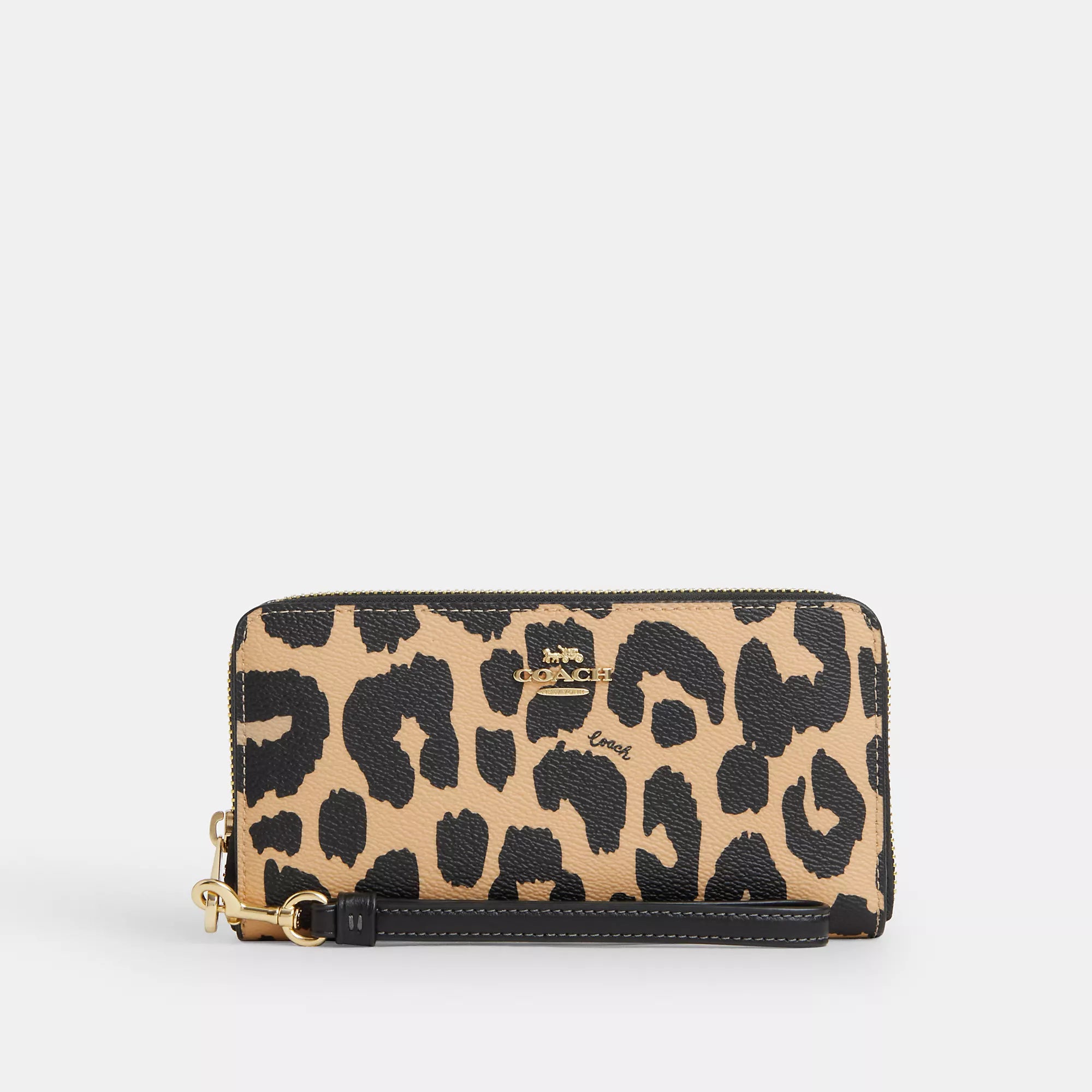 Handle bags with tropical prints for summer -Coach Outlet Long Zip Around Wallet With Leopard Print