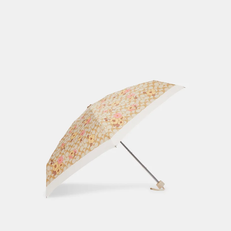 Handle bags with floral embroidery for detail -Coach Outlet Mini Umbrella In Signature Floral Cluster Print