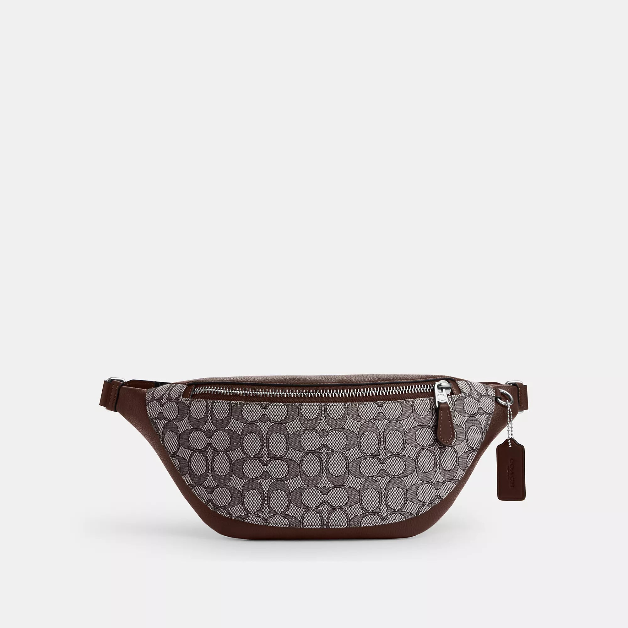 Handle bags with bold text for statements -Coach Outlet Warren Belt Bag In Signature Jacquard