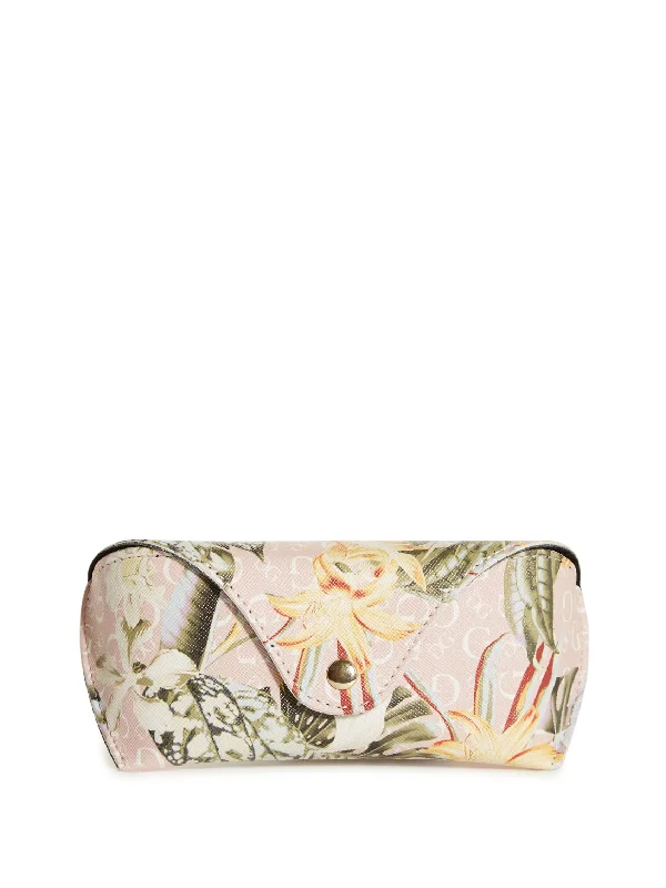 Handle bags with playful pom-poms for charm -Floral Logo Sunglasses Soft Case