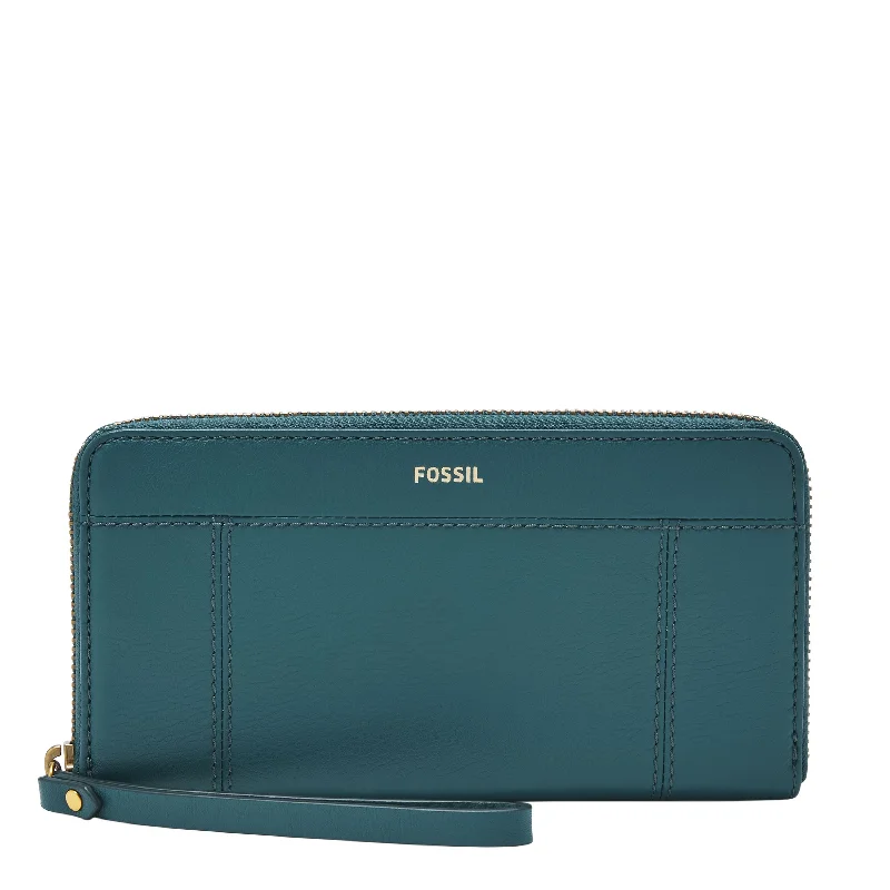 Handle bags with sleek silhouettes for fashion -Fossil Women's Jori LiteHide Leather Zip Clutch