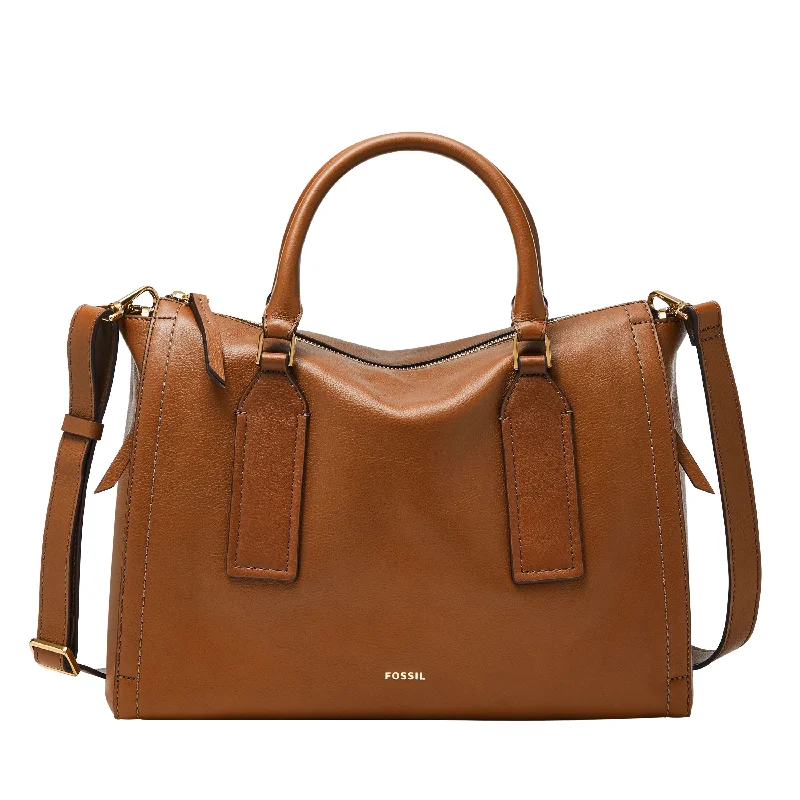 Durable handle bags for heavy-duty everyday use -Fossil Women's Parker LiteHide Leather Satchel