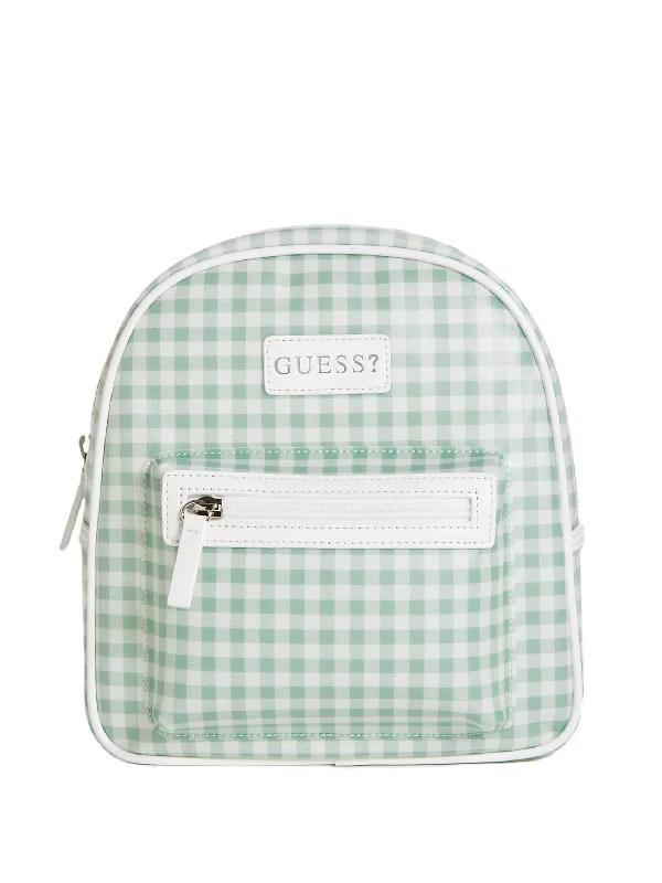 Handle bags with sleek hardware for sophistication -Gingham Jelly Backpack