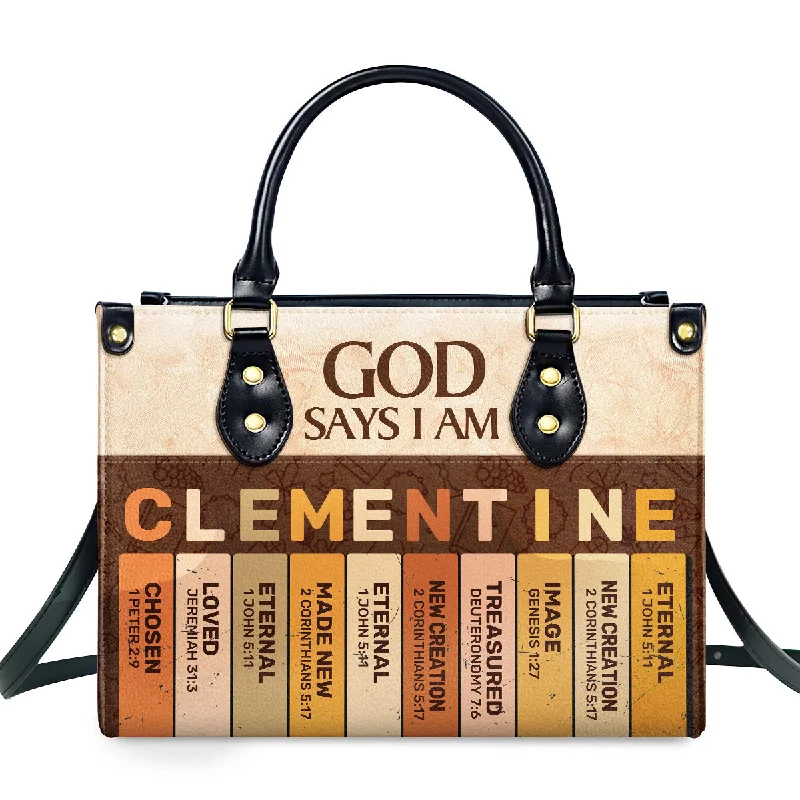 Handle bags with tropical leaves for summer -God Says I Am | Personalized Leather Handbag