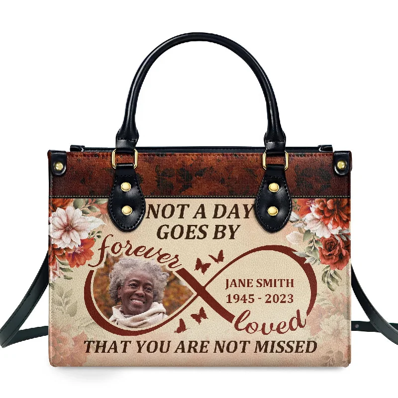 Handle bags with contrast stitching for detail -I Will Carry You With Me Until I See You Again - Personalized Leather Handbag