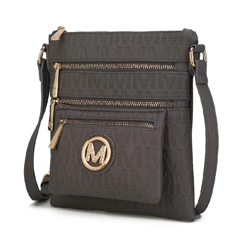 Handle bags with sleek zippers for closure -Jessy M Signature Crossbody Bag