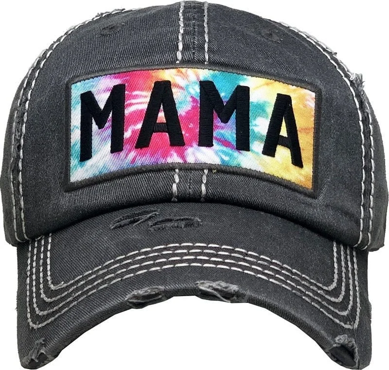 Canvas handle bags perfect for casual outings -KBV1375 "Mama Tie Dye" Vintage Washed Baseball Cap