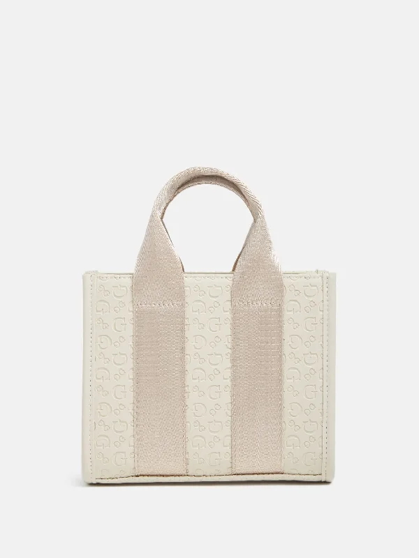 Handle bags with neutral leather for elegance -Logo Mini Tote Crossbody