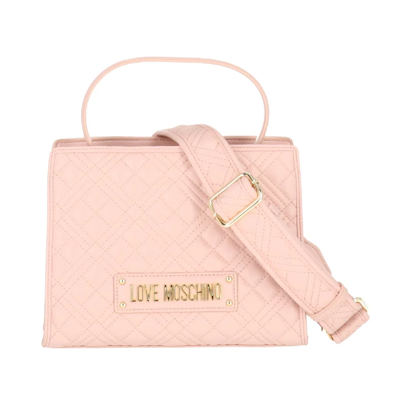 Handle bags with eco-friendly bamboo handles -Love Moschino Womens Light Pink Shoulder Bag