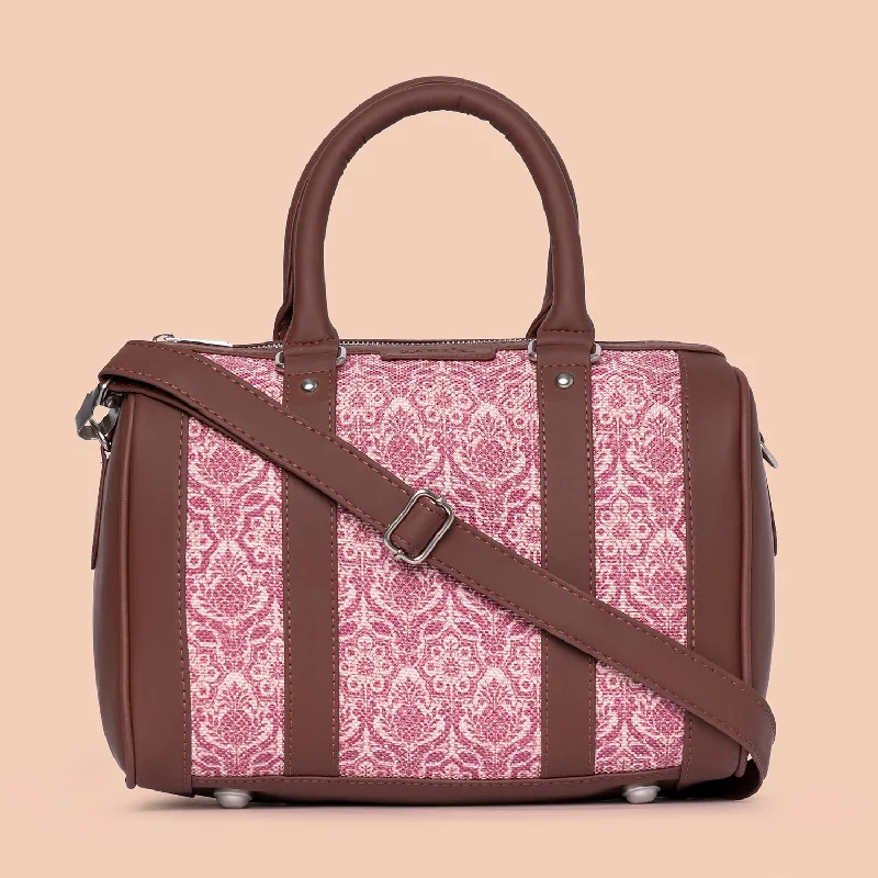 Handle bags with side pockets for organization -Madurai Blossoms Handbag