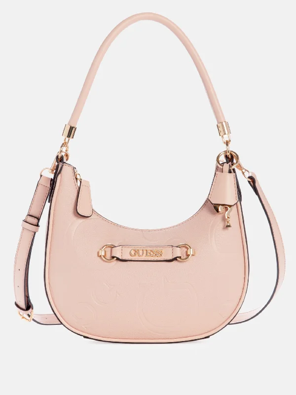 Handle bags with soft linings for protection -Mirandah Logo Zip-Top Shoulder Crossbody Bag