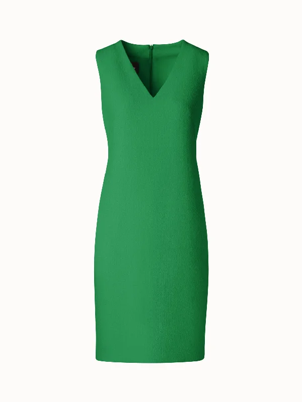 Handle bags with modern logos for branding -Sheath Dress in Wool Crêpe Double-Face